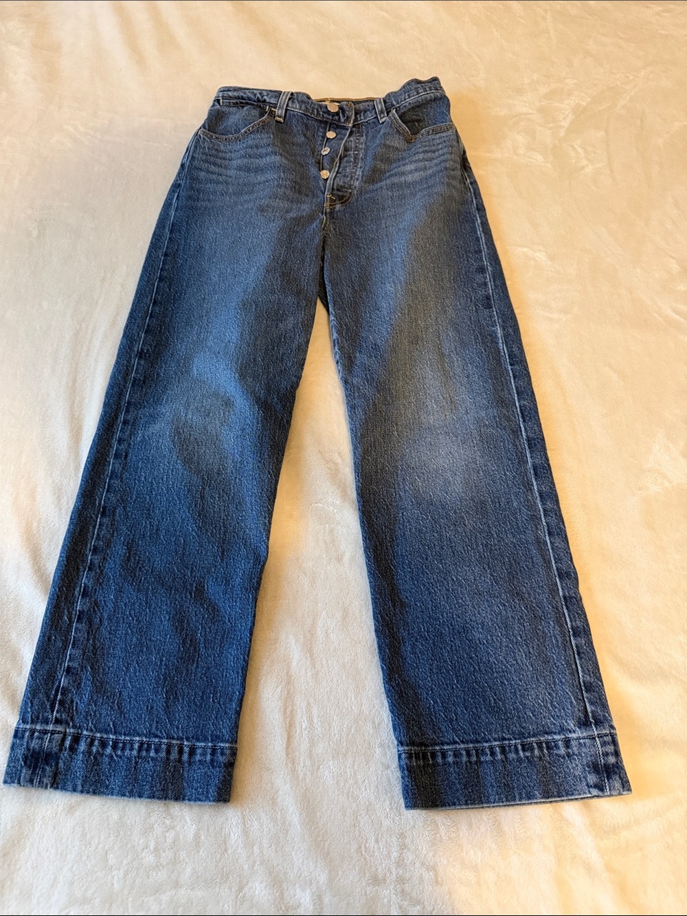 Levi's Women's Straight-Leg Ankle Jeans in Dark Blue Denim